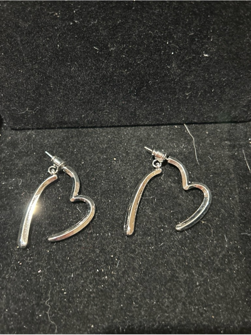 Silver color Open Heart Hoop Earrings - Women's Jewelry